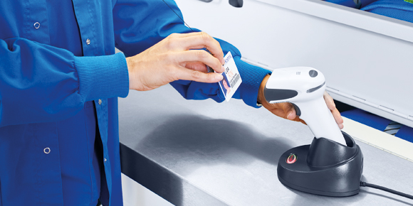 Barcode-supported access control with HänelSoft® in hospitals.